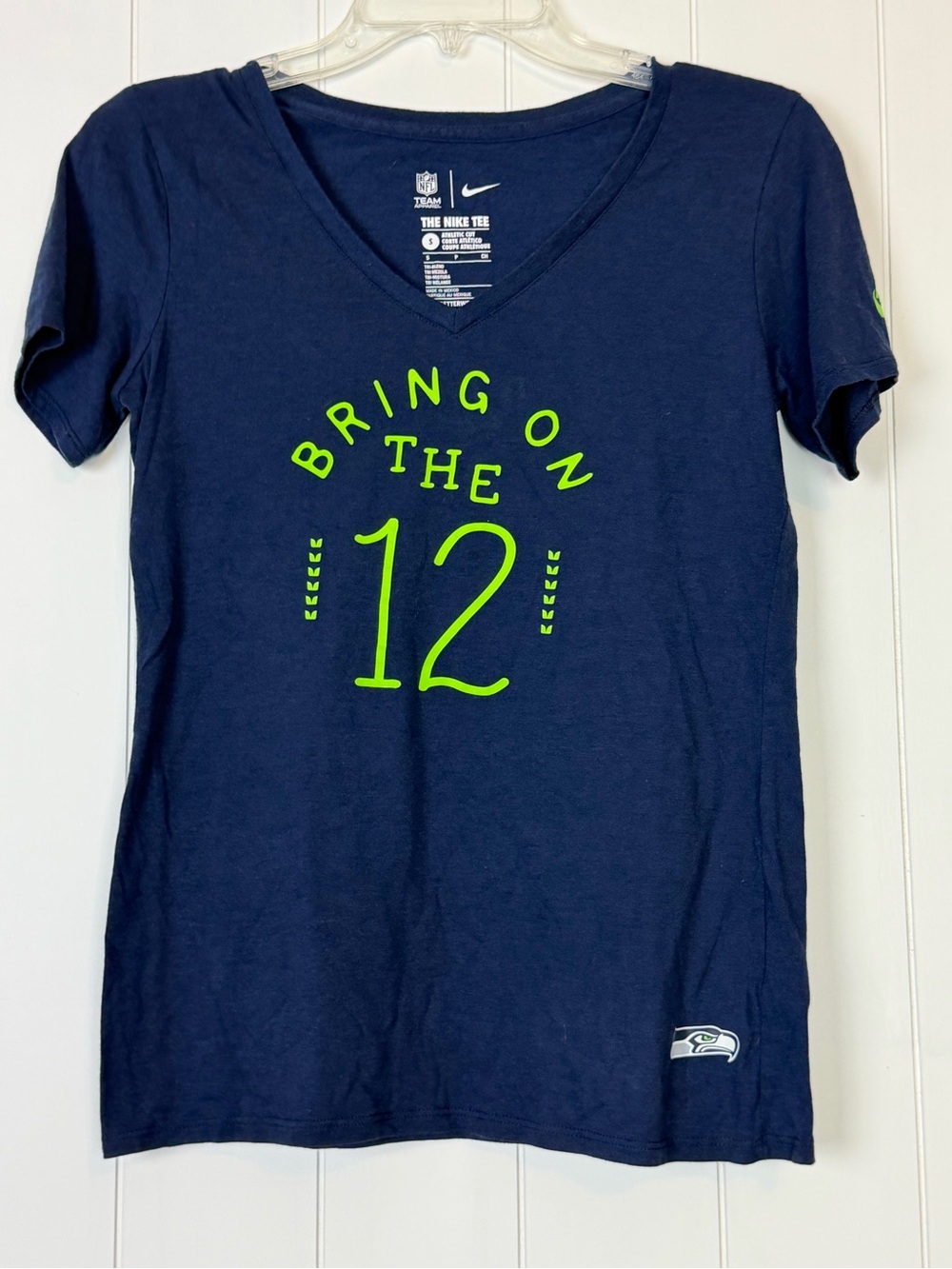 Nike SeahawksTee with Neon Green 'Bring On The 12'